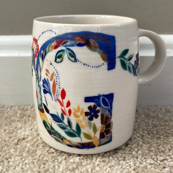 Anthropologie Other - NWOT Anthropologie Monogram G Floral BOHO Coffee Tea Mug Starla M. Halfmann